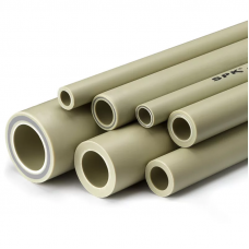 Полипропиленовая труба напорная армированная стекловолокном круглая серая для холодного водоснабжения S 2,5 (SDR 6) PP-R 50х8,3 мм ГОСТ/ТУ